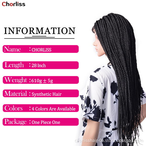 Wholesale Handmade Braiding Wig Brazilian kinky Twist Afro Braided Synthetic Lace Front Wigs With Baby Hair For Black Women